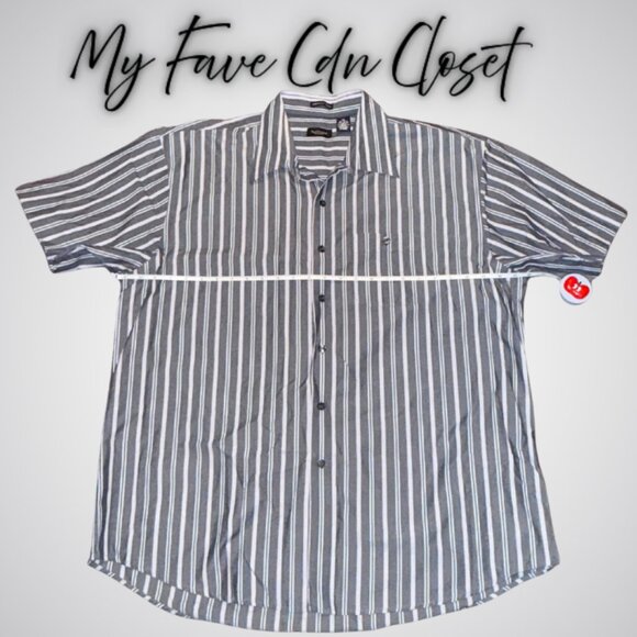 Mens VAN HEUSEN Striped Button Up Shirt XXL (18-18.5 neck) - Picture 4 of 6